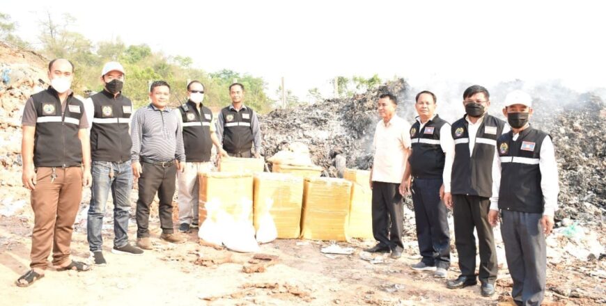 ນະຄອນໄກສອນ ພົມວິຫານ ທຳລາຍ ຊີ້ນໝູແຊ່ແຂງ ນຳເຂົ້າຈາກຕ່າງປະເທດ ບໍ່ຖືກຕ້ອງ