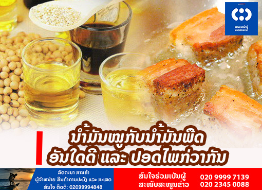 ນຳ້ມັນໝູກັບນຳ້ມັນພືດ ອັນໃດດີ ແລະ ປອດໄພກ່ວາກັນ. ນຳ້ມັນໝູກັບນຳ້ມັນພືດ ອັນໃດດີ ແລະ ປອດໄພກ່ວາກັນ.