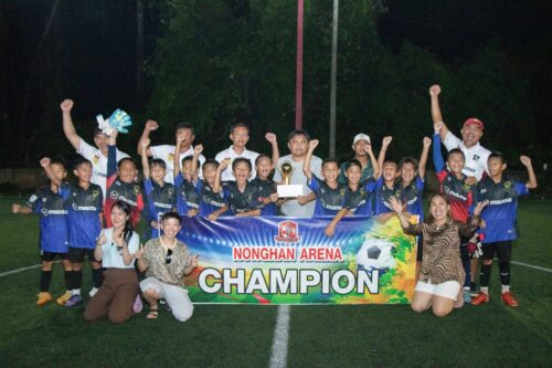 ຊົມເຊີຍເຍົາວະຊົນລາວຈາກທີມ ມັດສະດ້າ ລາວ ຈີບີ ເອັຟຊີ ຈາກລາວ ຄອງແຊ້ມເຕະບານ U-10 ໜອງຫານ ອາຣີນາ ຄັບ 2023 ທີ່ປະເທດໄທ