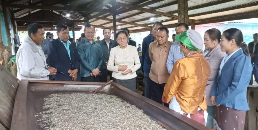 ຮອງປະທານປະເທດ ຮຽກຮ້ອງໃຫ້ພ້ອມກັນຊຸກຍູ້ຜະລິດຕະພັນສິນຄ້າທີ່ເປັນຂອງທ້ອງຖິ່ນ ສາມາດຈຳໜ່າຍພາຍໃນ ເພື່ອຫລຸດຜ່ອນການນຳເຂົ້າ