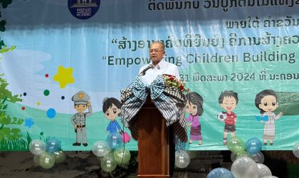 ຮອງນາຍົກລັດຖະມົນຕີກ່າວປາໄສ ໃນໂອກາດສະເຫລີມສະຫລອງວັນເດັກສາກົນ ຄົບຮອບ 99 ປີ (1/6/1925-1/6/2024) ທີ່ແຂວງຈໍາປາສັກ