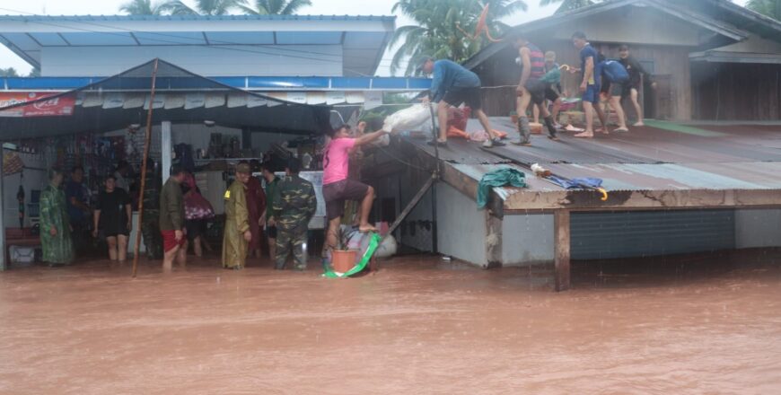 ປະຊາຊົນ 4 ບ້ານຢູ່ເມືອງເງິນ ແຂວງໄຊຍະບູລີ ຖືກນໍ້າຖ້ວມຍ້ອນຝົນຕົກໜັກ