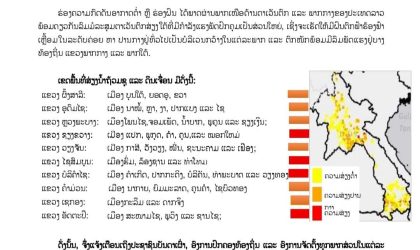 ແຈ້ງເຕືອນ ເຝົ້າລະວັງນໍ້າຖ້ວມຊູ ແລະ ດິນເຈື່ອນ ປະຈໍາວັນທີ 22 ກັນຍາ 2025
